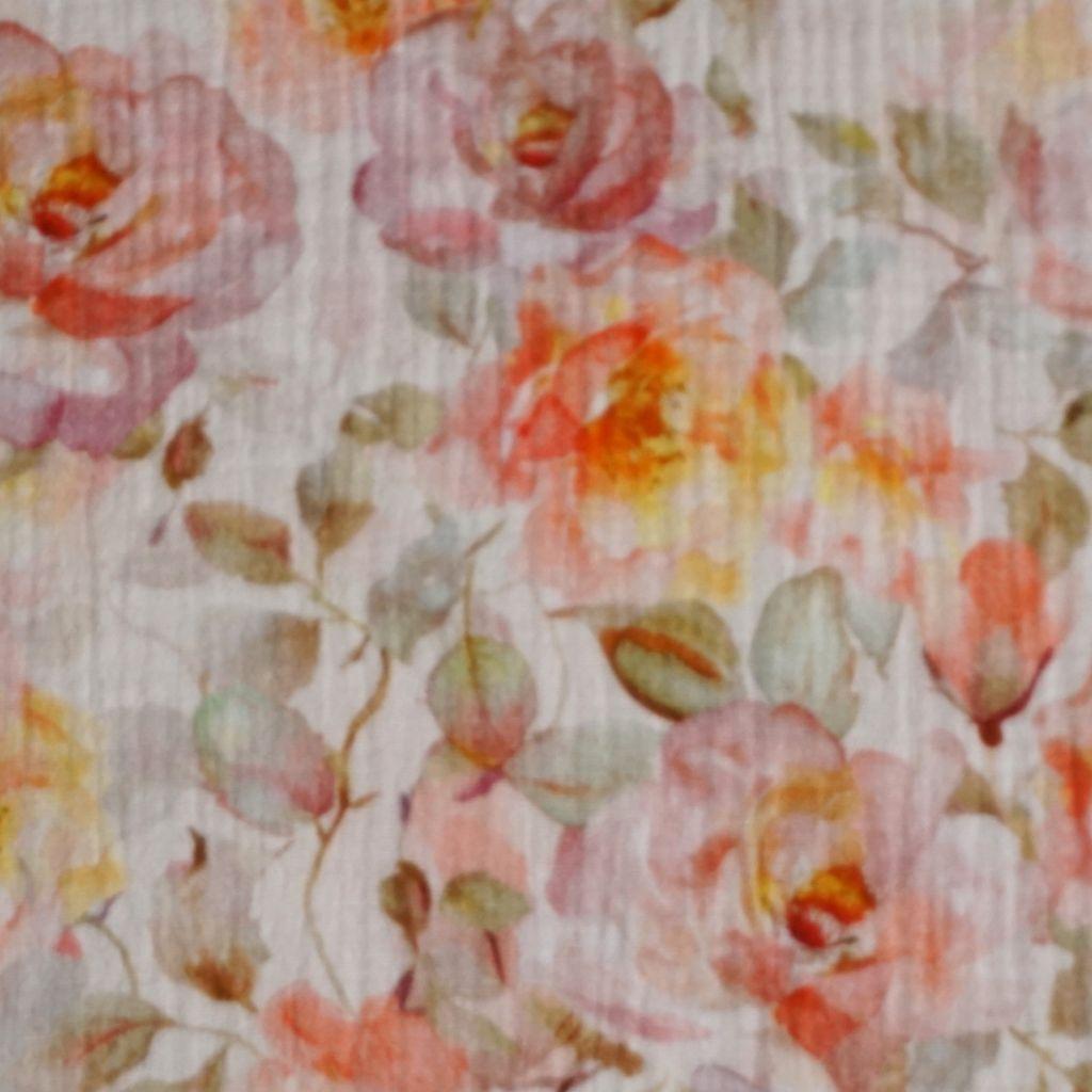 Preview: Musselin Double Gauze englische Rosen apricot gelb beige